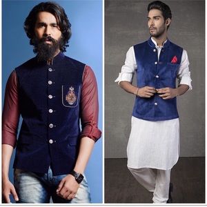 Navy-blue jacket Indian dress vest coat Bollywood